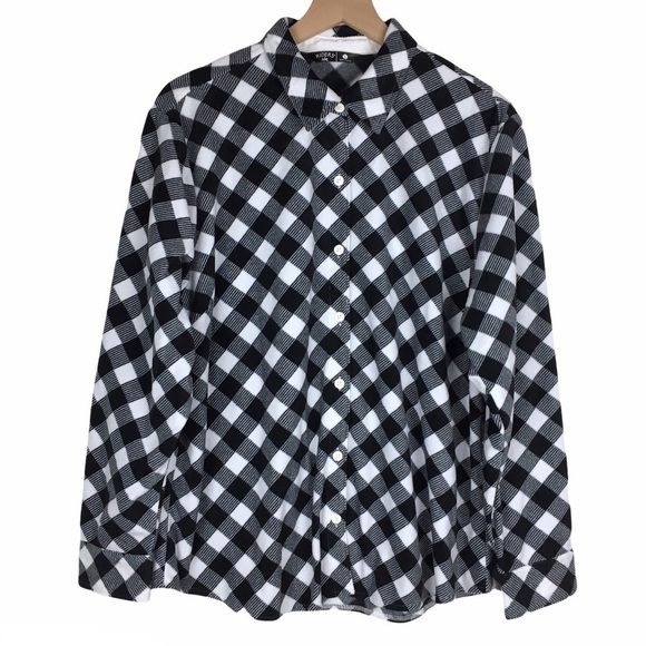 RIDERS by LEE Shacket Shirt Jacket Buffalo Plaid Fleece Cozy Cabincore Size XL - Picture 7 of 7